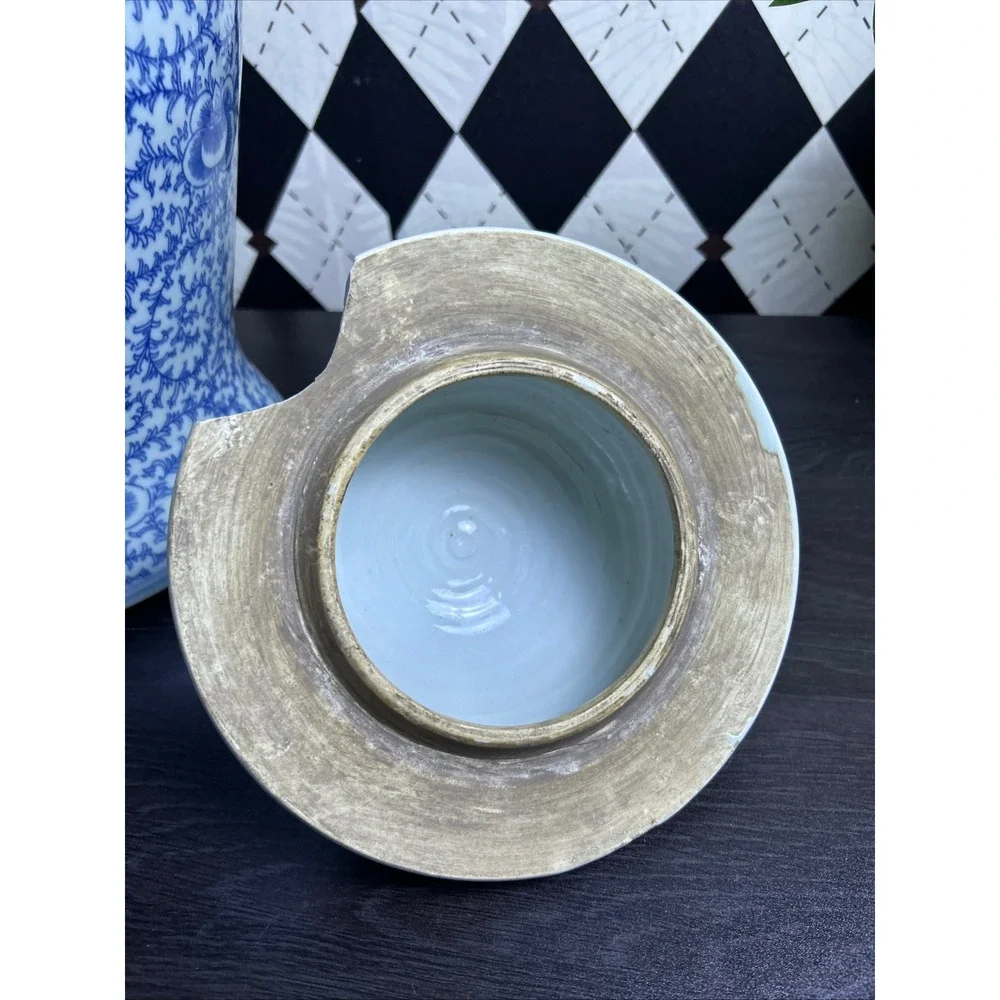 Large Blue White Ginger Jar Double Happiness‎ Chinese Porcelain Temple Jar